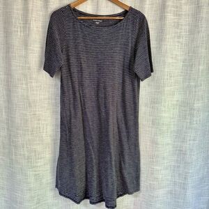 Eileen Fisher Hemp Striped T Shirt Shift Dress Size Medium